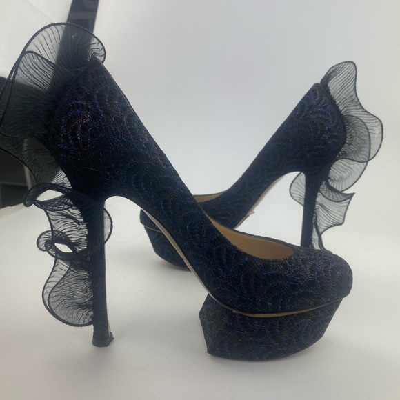 Nicholas Kirkwood Snakeskin Ruffle Platforms - Picture 10 of 10